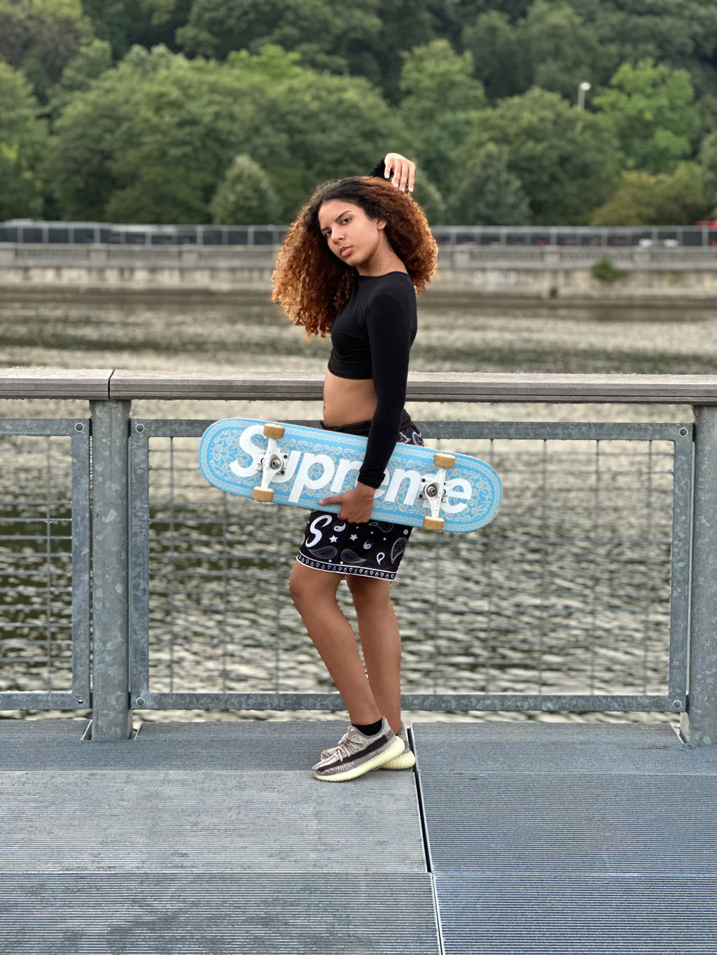 Bandana Paisley Shorts - Jet Black