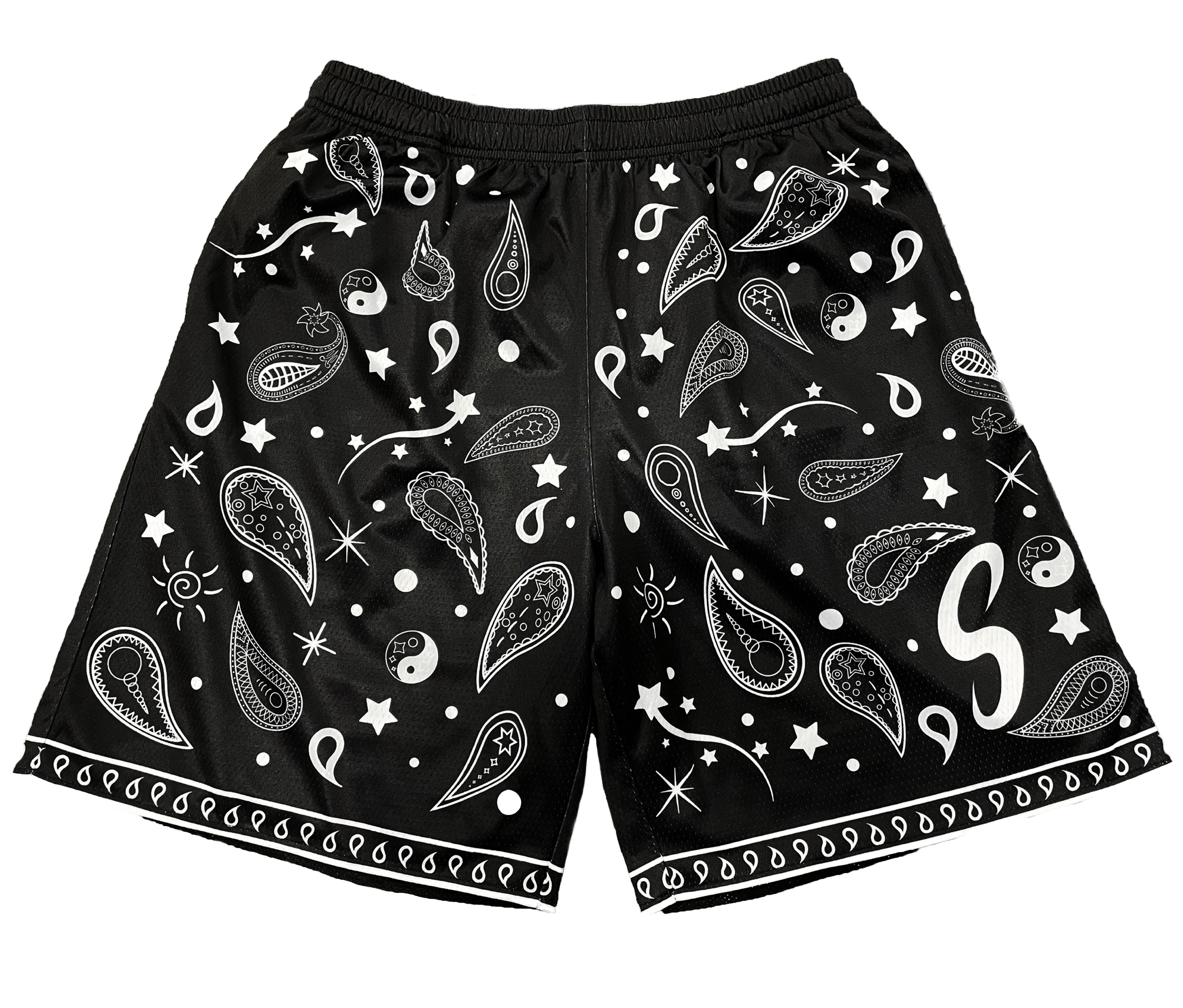 Bandana Paisley Shorts - Jet Black